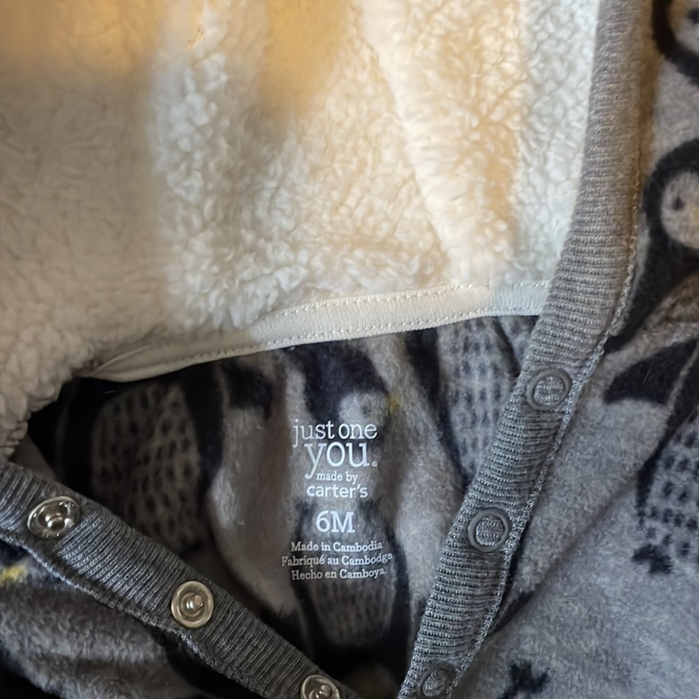 Just One You Carter’s Fleece Sherpa Onesie 6 Months - Picture 5 of 7